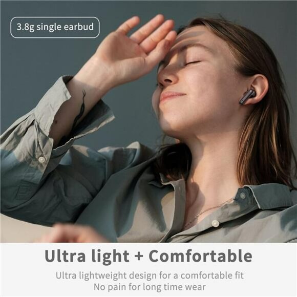 Wireless earbuds Bluetooth 5.4 deep bass noise canceling mic LED waterproof - Picture 6 of 7